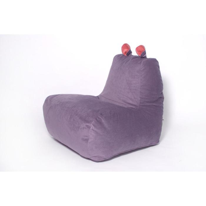 Кресло-мешок «Бегемот», размер 80x80 см, цвет сливовый/коралл велюр