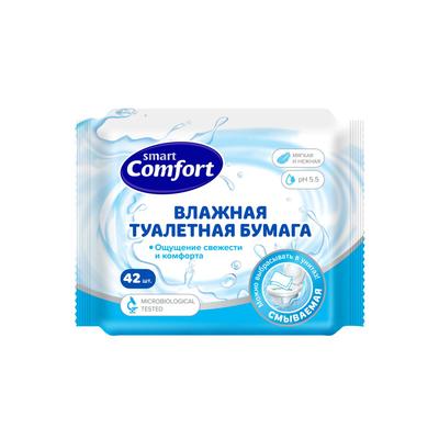 Влажная туалетная бумага Comfort smart, 42 шт.