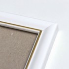 Фоторамка пластик 30х45 см, белый с золотом (пластиковый экран) - Фото 3