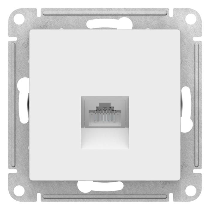 Розетка компьютерная SE ATLASDESIGN, RJ45, встраиваемая, IP20, белая, ATN000183 - Фото 1