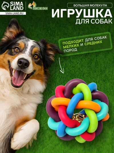 Мяч для собак «Большая молекула», 10 см, МИКС