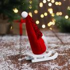 Мягкая игрушка "Дед Мороз на санках" пайетки, 5х13 см, красный - Фото 2