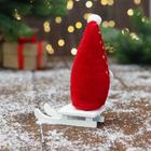 Мягкая игрушка "Дед Мороз на санках" звёзды, 5х13 см, красный - Фото 2