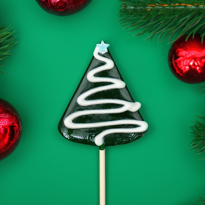 Карамель леденцовая новогодняя «Ёлка» с росписью, 25 г - Фото 1