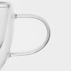 Кружка с двойными стенками Magistro «Дуо. Coffee», 200 мл, стекло, прозрачная - Фото 3