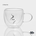Кружка стеклянная с двойными стенками Magistro «Дуо. Tea», 200 мл, 12,5×9×7,5 см - Фото 2