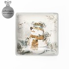 Блюдо сервировочное Доляна «Рождественский снеговик», 15×15 см, цвет белый - фото 319989132