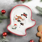 Блюдо сервировочное Доляна «Снеговик со зверятами», 20×18×3 см - Фото 2