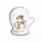 Блюдо сервировочное Доляна «Рождественский снеговик», 20×18×3 см, цвет белый - Фото 3