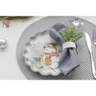 Блюдо сервировочное Доляна «Рождественский снеговик», d=20 см, цвет белый - Фото 6