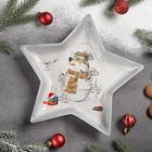 Блюдо сервировочное Доляна «Рождественский снеговик», 25×23,5×3,3 см - Фото 3