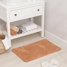 Коврик для ванной Доляна «Аура», 50×80 см, коричневый