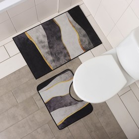 Набор ковриков для ванной и туалета Доляна «Вега», 2 шт: 50×80 см, 50×40 см