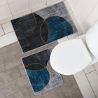 Набор ковриков для ванной и туалета Доляна «Мэни», 2 шт: 50×80 см, 50×40 см - фото 10031427