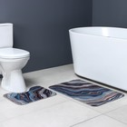 Коврики для ванной и туалета Доляна «Каменная лагуна», 2 шт., 50×80 см, 50×40 см - Фото 2