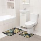 Набор ковриков для ванной и туалета Доляна «Тропический лес», 2 шт: 50×80 см, 50×40 см - фото 3485684
