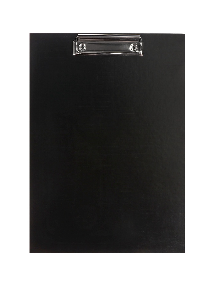 Планшет с зажимом А4, 2 мм, Calligrata прочный, картон/бумвинил, черный (клипборд) - Фото 1