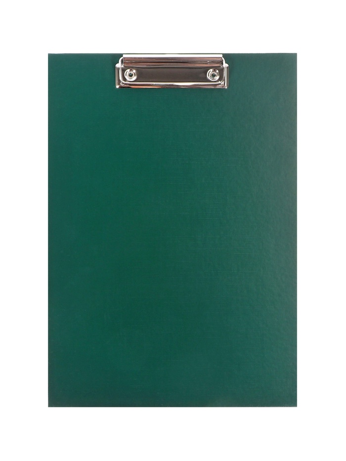 Планшет с зажимом А4, 2 мм, Calligrata прочный, картон/бумвинил, зеленый (клипборд) - Фото 1