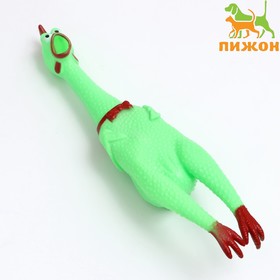 Игрушка пищащая 'Задумчивая курица XL' для собак, 41 см, зелёная