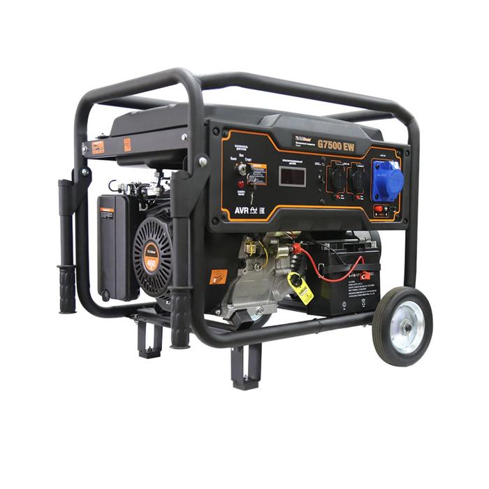 Бензиновый генератор FoxWeld Expert G7500 EW, 6.5 кВт, 15 л.с, 3х220 В, 12 В, электропуск - Фото 1