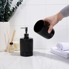 Набор аксессуаров для ванной комнаты «Лина», 2 предмета (дозатор для мыла, стакан), цвет чёрный - фото 7771429