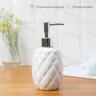 Набор аксессуаров для ванной комнаты «Ромбус», 2 предмета (дозатор для мыла, стакан), цвет белый - Фото 5