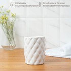 Набор аксессуаров для ванной комнаты «Ромбус», 2 предмета (дозатор для мыла, стакан), цвет белый - Фото 6