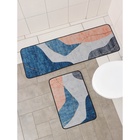 Коврики для дома Доляна «Образ», 2 шт., 40×120 см, 40×60 см, синие - Фото 2