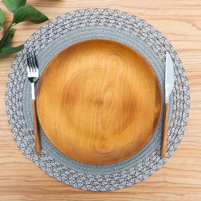 Салфетка сервировочная на стол «Тэри», 38×38 см, серая - Фото 1