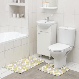 Набор ковриков для ванной и туалета SAVANNA «Роиз», 2 шт: 50×80 см, 40×50 см