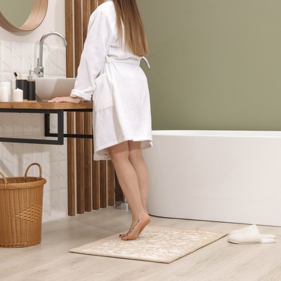 Коврик для ванной SAVANNA «Вей», 60×90 см, коричневый