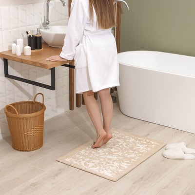 Коврик для ванной SAVANNA «Вей», 60×90 см, коричневый