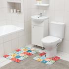 Набор ковриков для ванной и туалета SAVANNA «Мозаика», 2 шт, 50×80 см, 40×50 см - фото 9340571