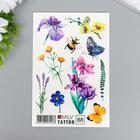 Переводные тату на тело «Цветы, насекомые», 10×15 см 7166332 - фото 14481506