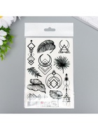 Переводная тату на тело чёрные «Знаки», 10×15 см  (артикул 7166333)  большой выбор товаров оптом и в розницу по низким ценам с доставкой