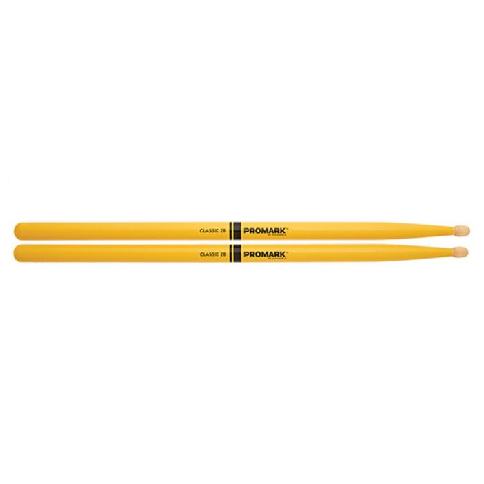 Барабанные палочки TX2BW-YELLOW 2B желтые, орех гикори, деревянный наконечник - Фото 1
