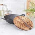 Сковорода чугунная ВОК «Восточная ночь», d=23 см, с крышкой - Фото 6