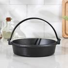 Котелок, 20×5.5 см, с ручкой, чугун, чёрный - Фото 1