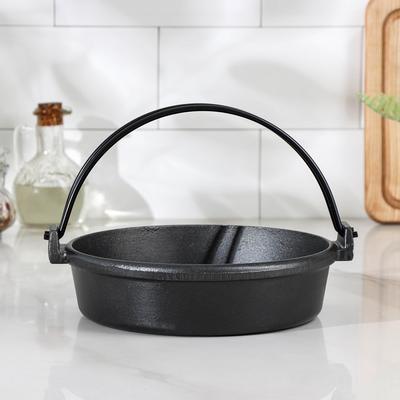 Котелок, 20×5.5 см, с ручкой, чугун, чёрный