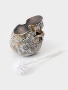 Ёршик для унитаза с подставкой «Череп», пластиковая ручка, 16×15×22 см, белый - Фото 6