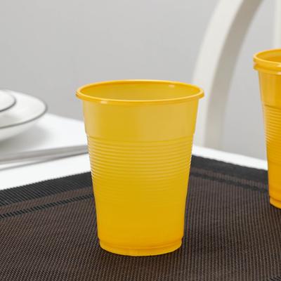 Стакан одноразовый «Мопс», 200 мл, d=7 см, пластик, жёлтый