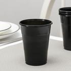 Стакан одноразовый пластиковый «Мопс», 200 мл, чёрный - Фото 1