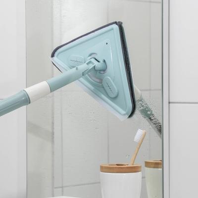 Окномойка фигурная, 25,5×16,5×68(108) см, стальная ручка, микрофибра, сгон силикон