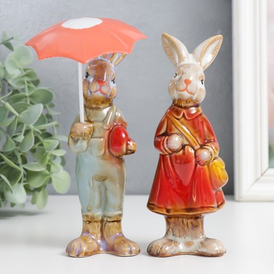 Фигурка керамика «Заюшка - под зонтом», 15.5×4.5×5 см, МИКС