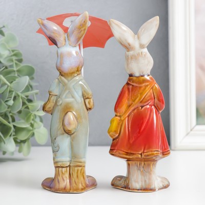 Фигурка керамика «Заюшка - под зонтом», 15.5×4.5×5 см, МИКС