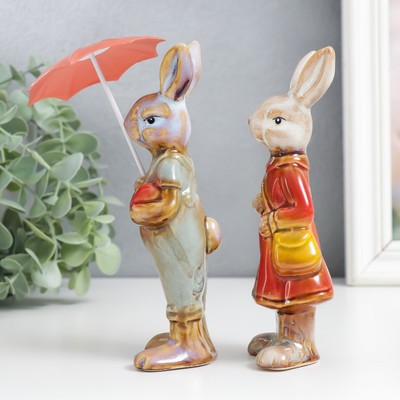 Фигурка керамика «Заюшка - под зонтом», 15.5×4.5×5 см, МИКС