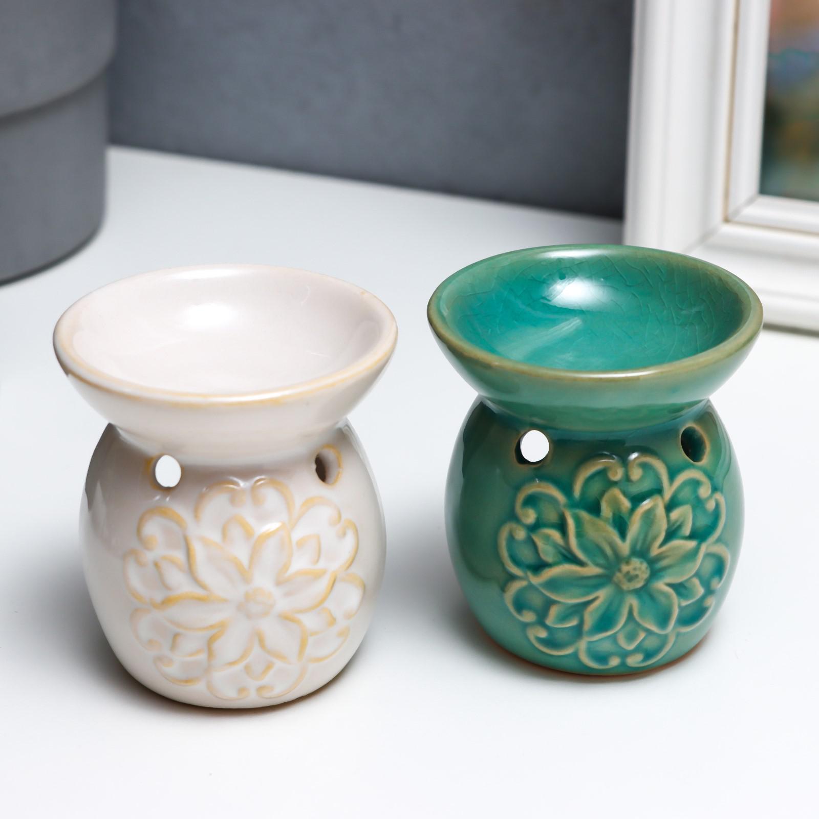 Аромалампа керамика «Цветок и завитки» МИКС 7,5х7х7 см 6960032 Аромалампа керамика «Цветок и завитки» МИКС 7,5х7х7 см 6960032