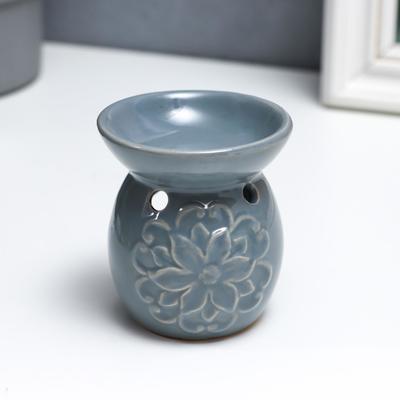 Аромалампа для эфирных масел «Цветок и завитки», керамика, 7.5×7×7 см, МИКС