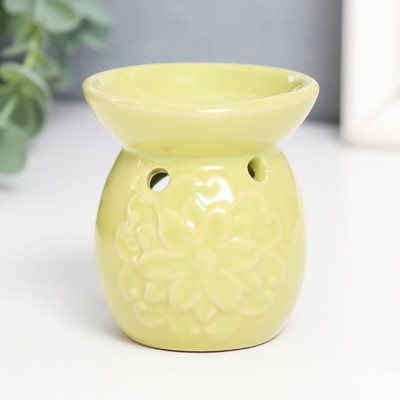 Аромалампа для эфирных масел «Цветок и завитки», керамика, 7.5×7×7 см, МИКС