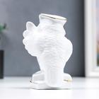 Фигурка керамика «Мудрый филин с пенсне, на книгах», белый с золотом, 12 см - Фото 4